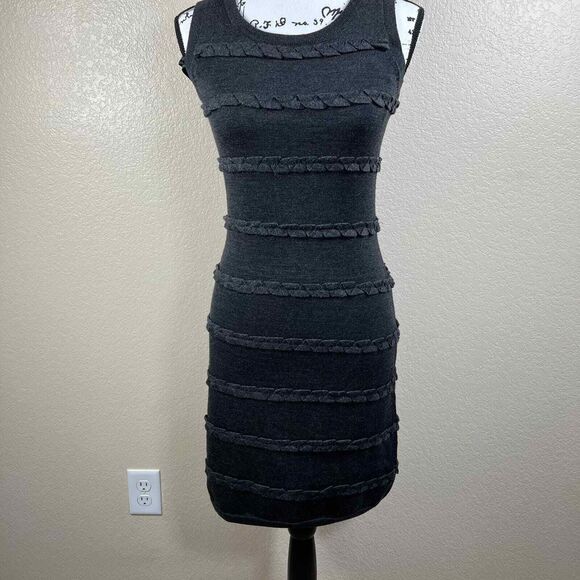 Calvin Klein Charcoal Gray crew wool blend sweater dress with details size XS - Picture 7 of 14